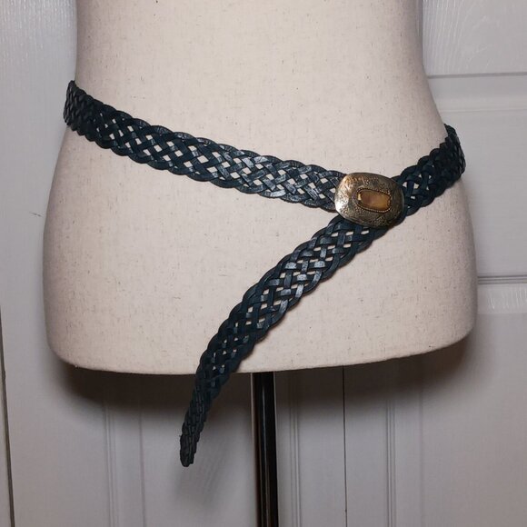 Boho Style Versatile Belt with Unique Buckle Hook Closure Dark Blue/Green Color - Picture 6 of 9